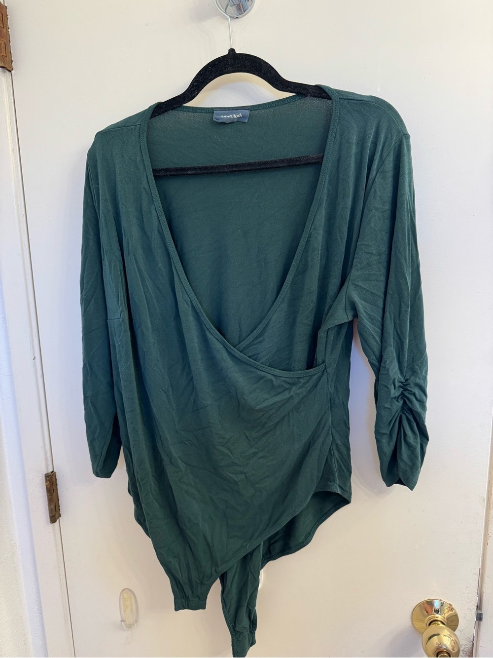 Modcloth Forest Green Wrap Bodysuit